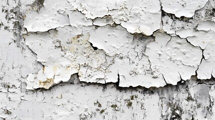 Obraz premium Cracked Paint Texture Weathered White Surface Background 