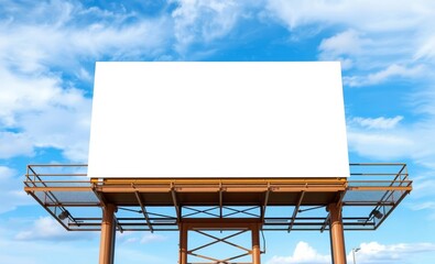 Against a canvas of azure brilliance a vibrant mockup billboard a blank slate for creativity and communication stood ready to capture the attention of passing motorists  professional presentation blan