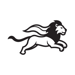 Leaping Lion With Flowing Heroic Cape