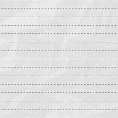 Seamless dashed black lines on white textured paper with wrinkles. Ideal for journaling, note backgrounds, printable worksheets, and retro-style paper templates.