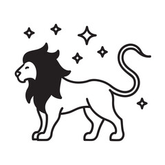 Lion With Stars And Moon Theme
