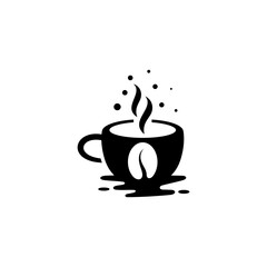 natural coffee aroma logo with coffee beans