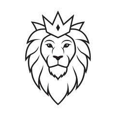 Royal Lion Head With Regal Crown
