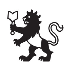 Royal Lion Holding Banner And Scroll