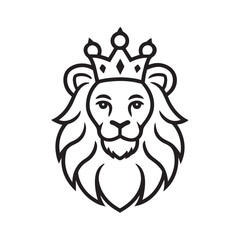 Outlined Ornamental Royal Lion Design Art