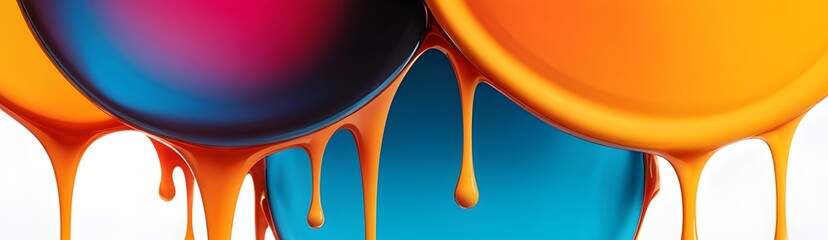 Vibrant colors melt over concentric circles for expressive modern background