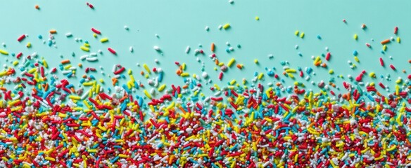 The colorful sprinkles creating a vibrant and joyful dessert background.