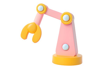 3D Robotic Arm Technology Icon for Automation and Industry 4.0