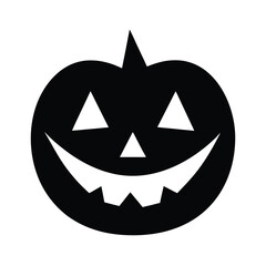 Minimalist Jack O Lantern Glyph Icon Vector Illustration