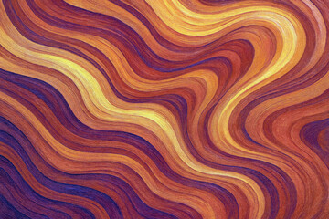 Fototapeta premium Swirling waves of warm earthy tones and vibrant yellow abstract wavy