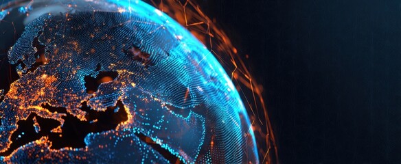 The Digital Globe Representing Global Connectivity and Technology Innovation