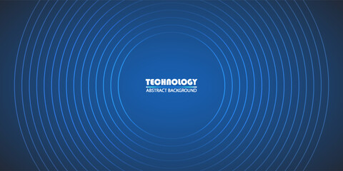 Abstract blue background with concentric circle lines and gradient center.