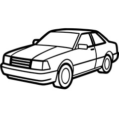 Naklejka premium Vintage car vector, Retro car isolated on transparent background, black sports car