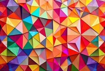 Fototapeta premium Intricate colorful geometric shapes intersect, forming a vibrant abstract mosaic, contemporary, complex