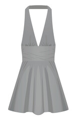 Grey summer dress. vector illustration	
