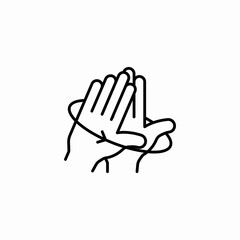 praying hand gesture icon sign vector