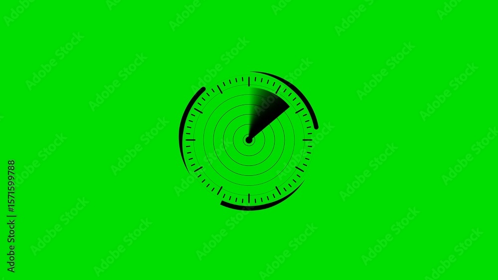 Poster animated radar sweep animation displayed on green screen background ready for motion graphics projec