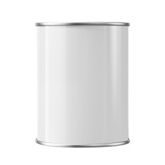 Simple blank white metal can on a transparent background awaiting custom branding