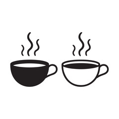 Steaming coffee cups drink beverage