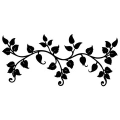Horizontal Vine Divider   wedding vector element, perfect for invitations, decor, and digital design. High-quality AI file for creative projects.