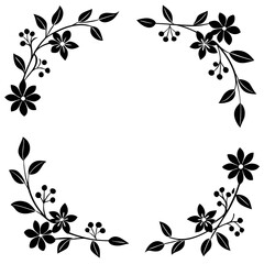 Minimalist Floral Border  wedding vector element, perfect for invitations, decor, and digital design. High-quality AI file for creative projects.