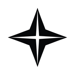 Obraz premium Stylized Four Pointed Star Elongated Icon Vector Illustration