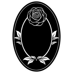Oval Rose Frame wedding vector element, perfect for invitations, decor, and digital design. High-quality AI file for creative projects.