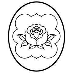 Oval Rose Frame wedding vector element, perfect for invitations, decor, and digital design. High-quality AI file for creative projects.