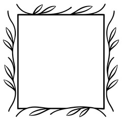 Square Botanical Frame wedding vector element, perfect for invitations, decor, and digital design. High-quality AI file for creative projects.