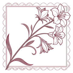 Vintage Lace Flower Frame wedding vector element, perfect for invitations, decor, and digital design. High-quality AI file for creative projects.