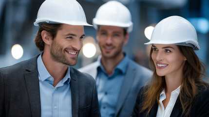 Collaborative Architects and Engineers at a Construction Site