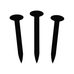 Three Nails Silhouette Icon Vector Illustration