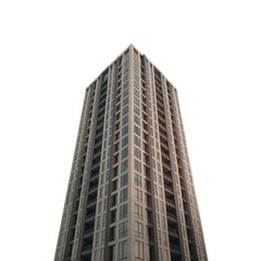 Obraz premium Modern High Rise Building Isolated on a Transparent Background in Urban Setting