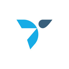 letter T flying logo