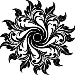 Baroque Floral Swirl  wedding vector element, perfect for invitations, decor, and digital design. High-quality AI file for creative projects.