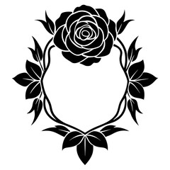Bottom Rose Line Border wedding vector element, perfect for invitations, decor, and digital design. High-quality AI file for creative projects.