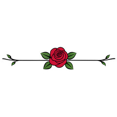 Bottom Rose Line Border wedding vector element, perfect for invitations, decor, and digital design. High-quality AI file for creative projects.
