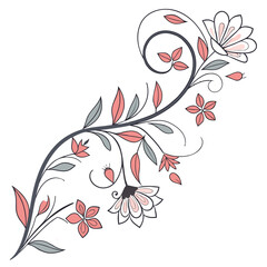 Curved Bloom Border   wedding vector element, perfect for invitations, decor, and digital design. High-quality AI file for creative projects.