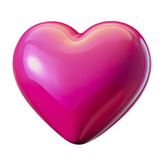 Glossy pink heart shape with subtle gradient and reflections