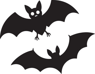 Collection of flying bat silhouettes for Halloween design