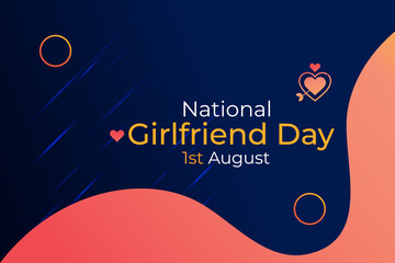 Celebrate national girlfriend day on august 1st with this vibrant graphic featuring hearts and abstract shapes