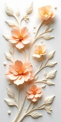 Beautiful flower wall sculpture with elegant high resolution image