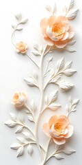 Beautiful rose flower embossed wall texture high resolution image