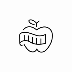 apple measuring tape icon sign vector