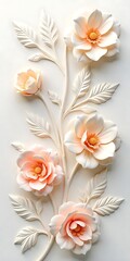 Elegant 3d floral wall pattern with detail high resolution image