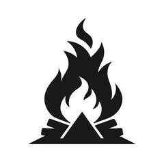 roaring bonfire with exaggerated flames vector illustration