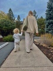 family walking in the park
