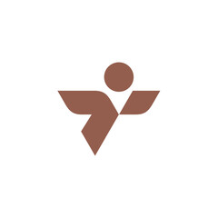 letter T human logo