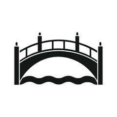 simple beam bridge spanning over water vector image