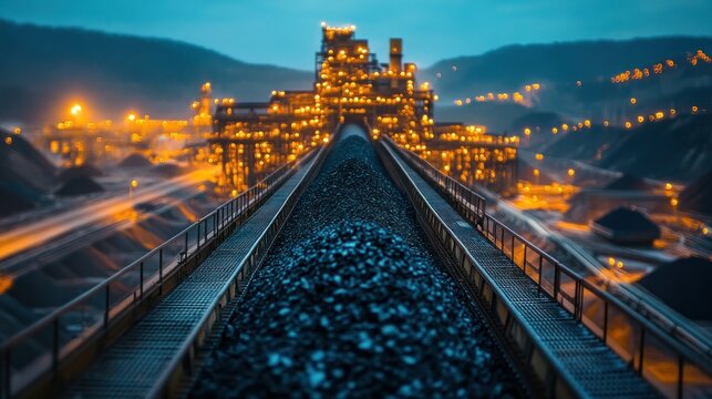 Industrial mining facility at twilight